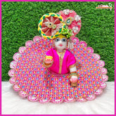 Blended Thread Sitara Cutdana Work Magenta Laddu Gopal Poshak